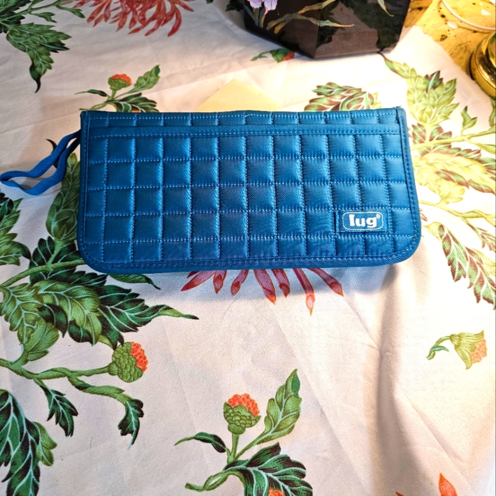 Lug Teal Passport Quilted Clutch Wallet
